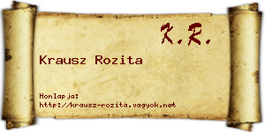 Krausz Rozita névjegykártya
